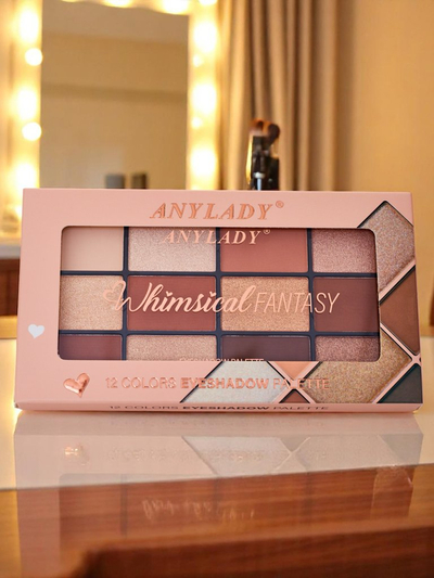ANYLADY Палитра от 12 сенки за очи с блестящи и матови покрития Golden Chocolate Fudge