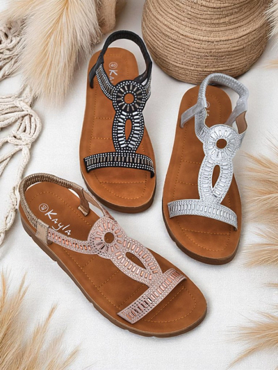 Royalfashion Дамски сандали с декоративни каишки Ava Shine