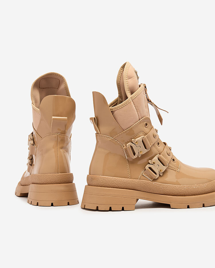 Royalfashion Светлокафяви дамски ботуши Hennobs