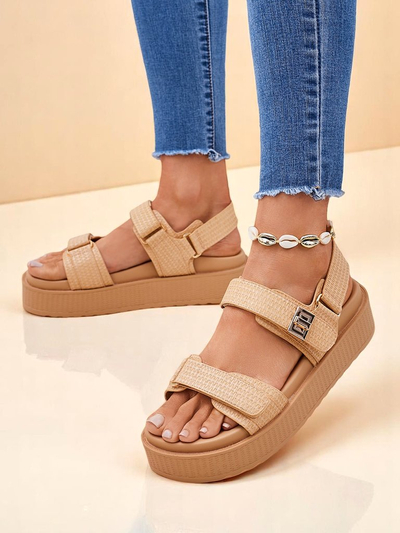 Дамски сандали на платформа Royalfashion Бежови Lavinia – удобно лято