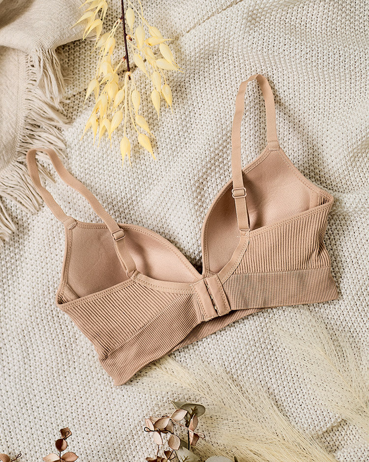 Royalfashion Дамски оребрен сутиен