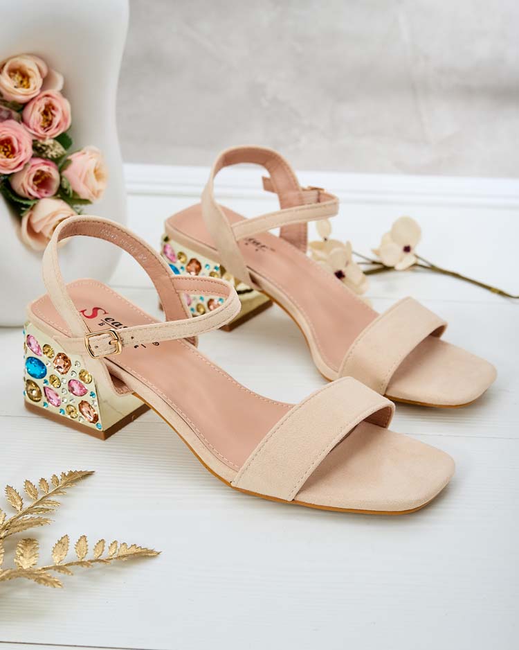 Royalfashion Дамски сандали на ток с кристали Ohvare