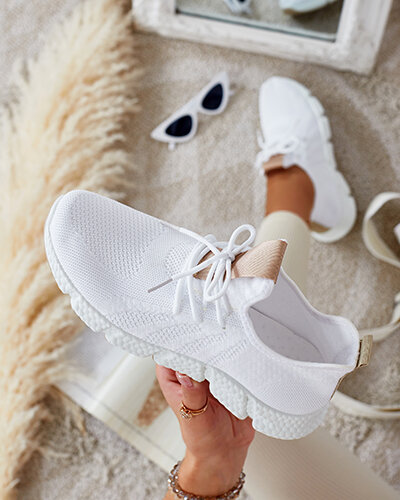 Biało- beżowe sportowe buty damskie Baym - Obuwie