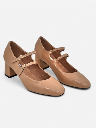 Royalfashion Патентовани дамски обувки с токчета и презрамки Ovigs