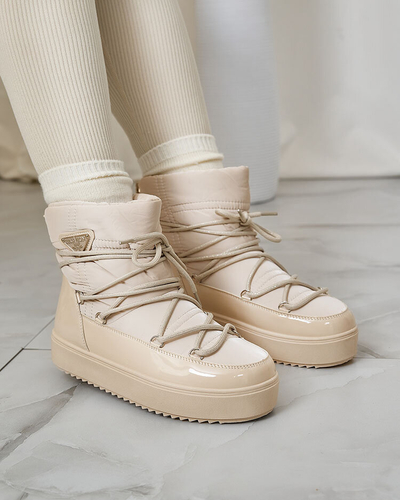 Royalfashion Дамски ботуши a'la snow boots в бежово Nevsone