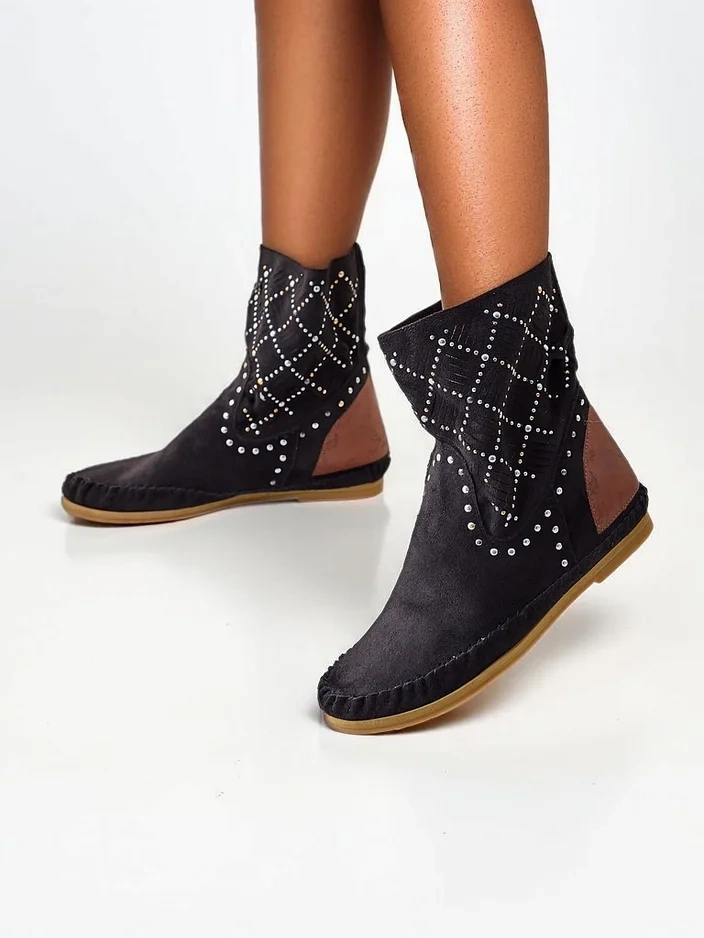 Обувки Royalfashion за жени с ниска платформа и шипове в индийски стил