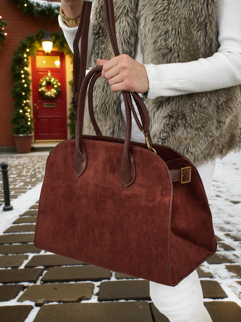 Дамска чанта тип shopper от еко велур Dorelle