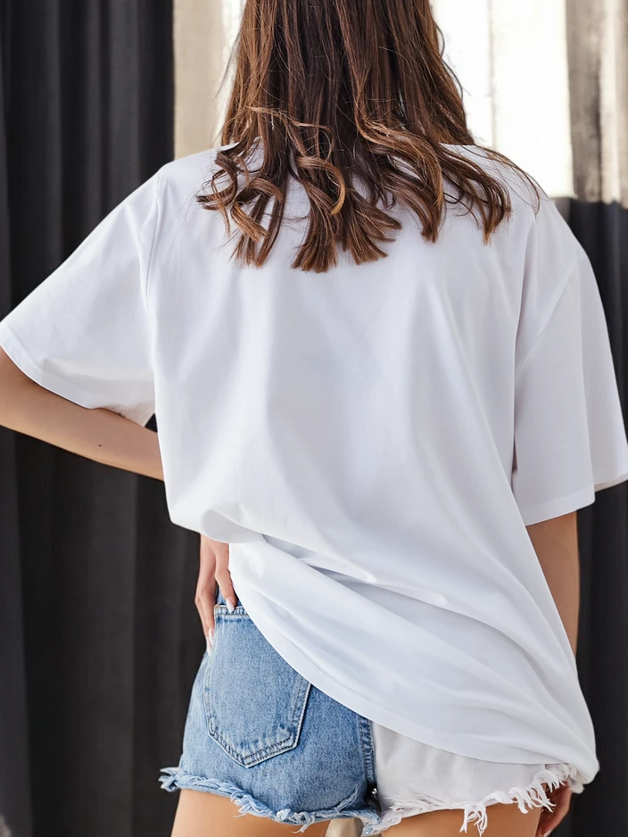 Royalfashion Жени Памучна тениска Романтичен пеперуда