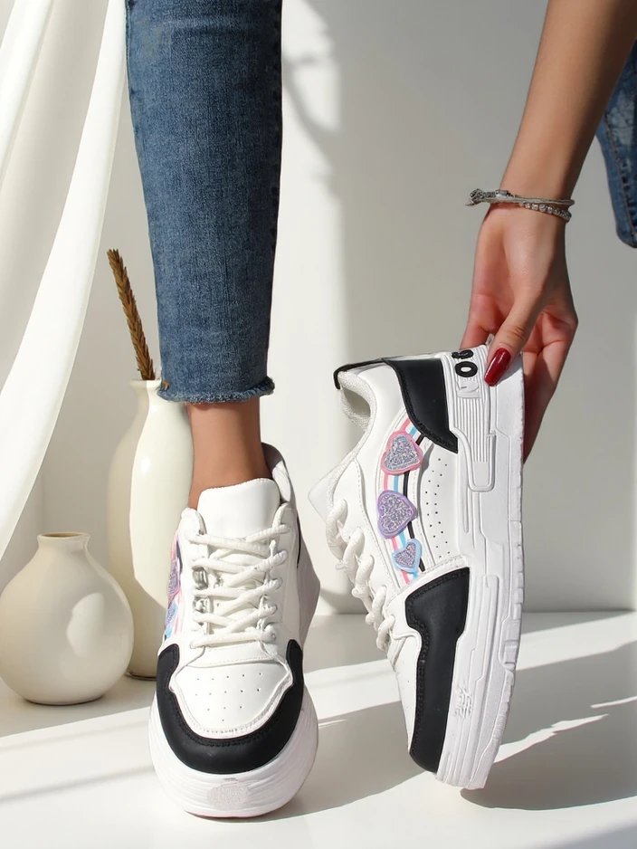 Удостоените се с тази стилна обувка - Дамски маратонки с блестящи елементи Samoles