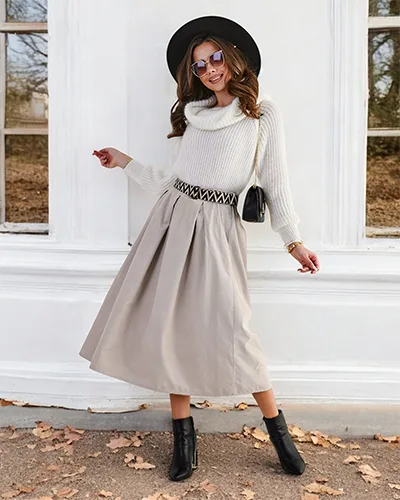 Рокля за жени на Роялфешън в средна дължина а' ла кадифе