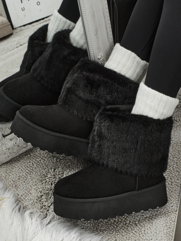 Дамски ботуши тип снегоходки с пухкава подплата Irelle