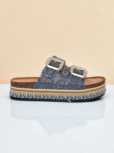 Royalfashion Дамски сандали с катарами с пайети GlamCork