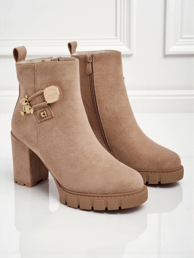 Дамски боти от еко велур на ток Bearr