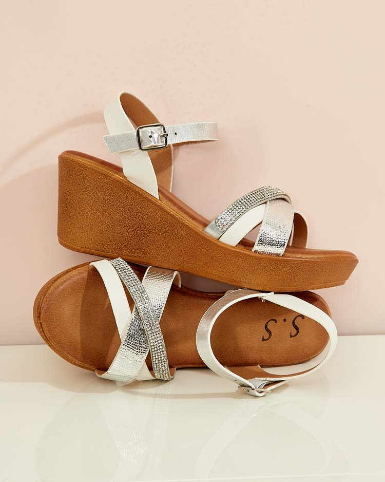 Royalfashion Дамски сандали с циркони Bozi