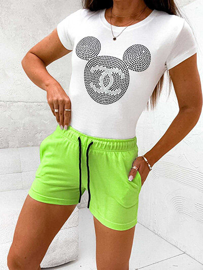 Royalfashion Дамски къси панталони от плат