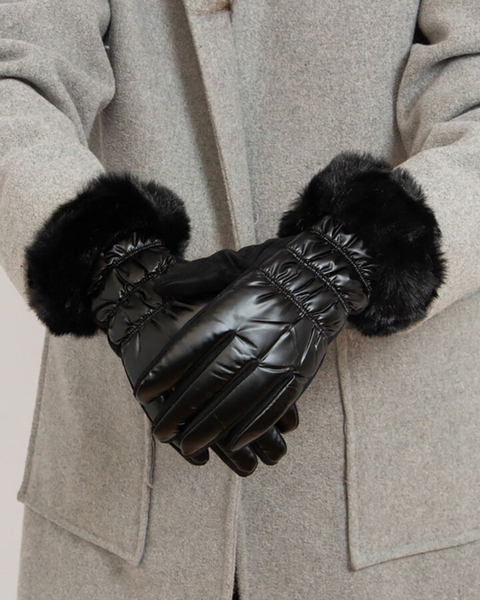 Royalfashion Дамски черни ръкавици