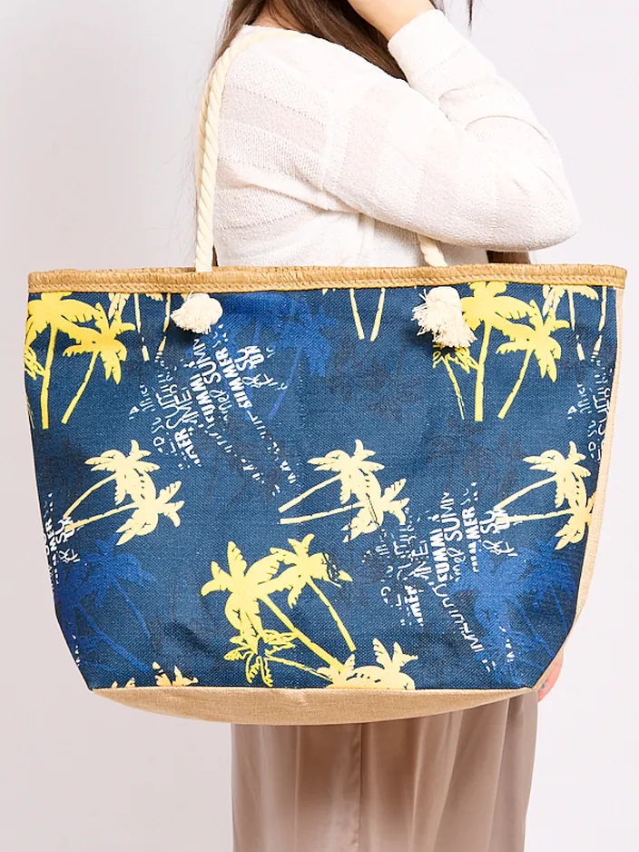 Royalfashion Голяма тъканна чанта с печат