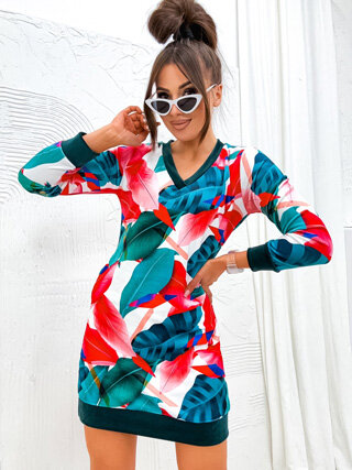 Royalfashion Дамска мини рокля с оригинален десен