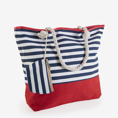 Wielokolorowa damska torba w paski - Akcesoria