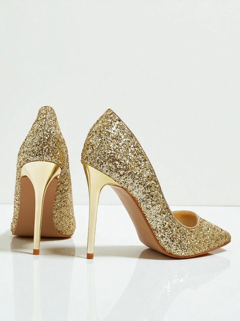 Дамски обувки от еко кожа с брокат Zavrimea