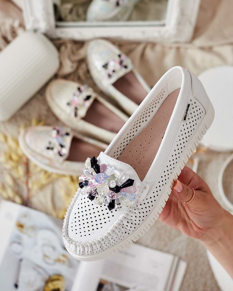 Royalfashion Дамски ажурни мокасини с мъниста Nasfali