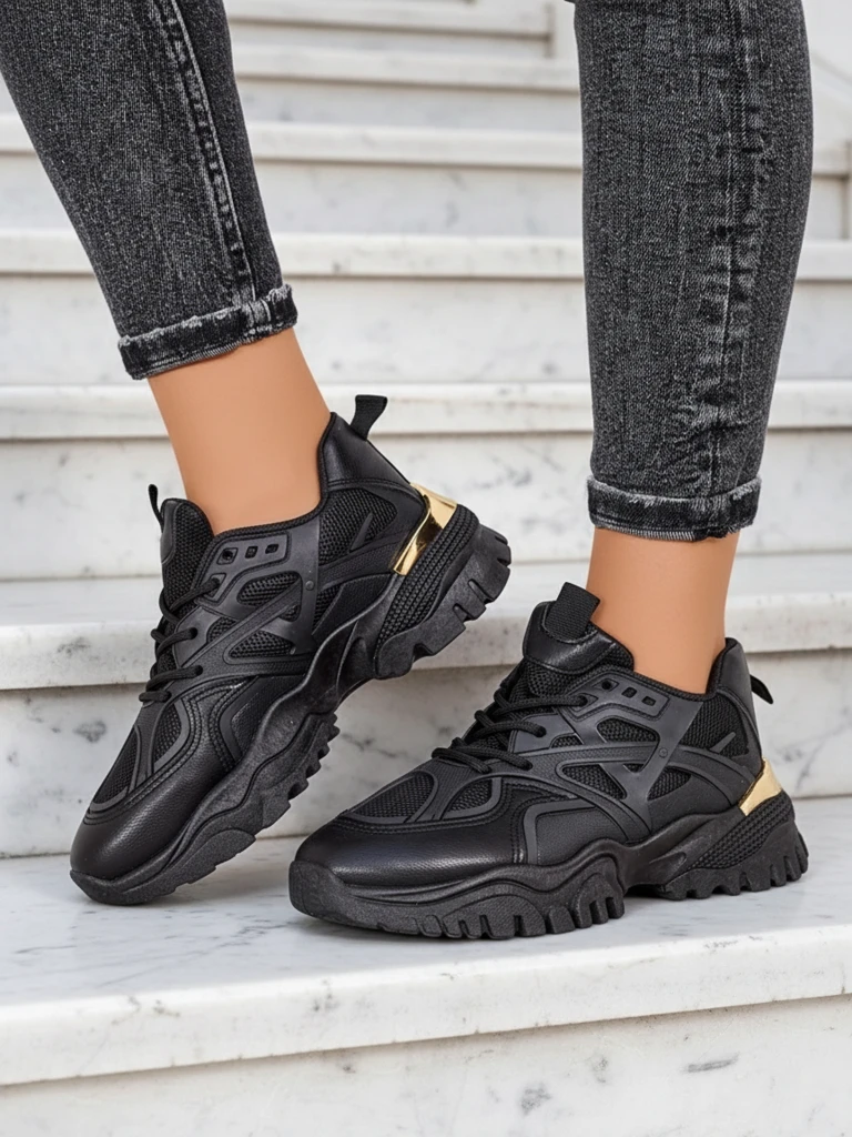 Stilosa Luma Черни Дамски Сникърси от Екологична Кожа