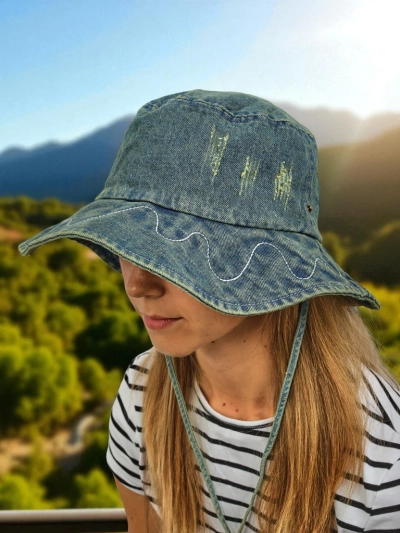 Дамска шапка Perseida – дънкова плажна шапка от полиестер