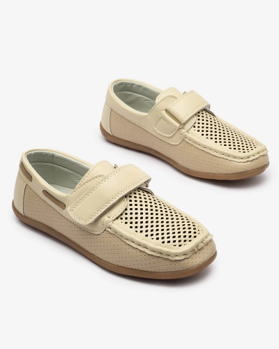 Детски ажурни мокасини в бежово Nexxc- Footwear