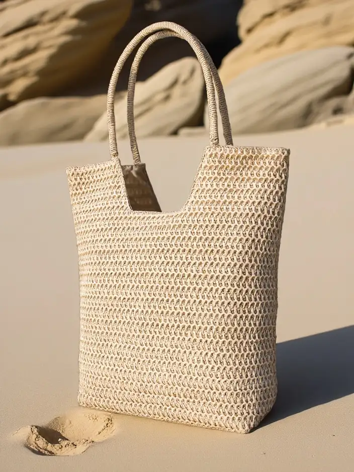 Royalfashion Голяма дамска сламена чанта лято