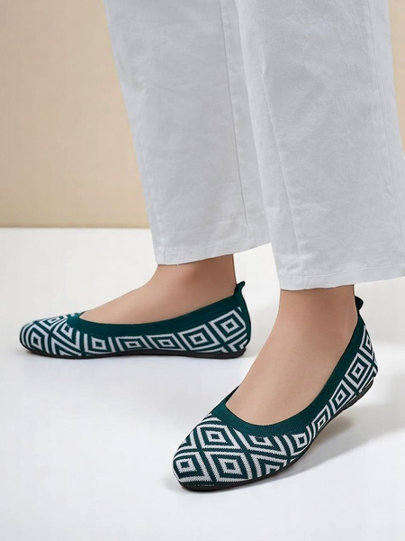 Royalfashion дамски балеринки от плат с геометричен принт Metric