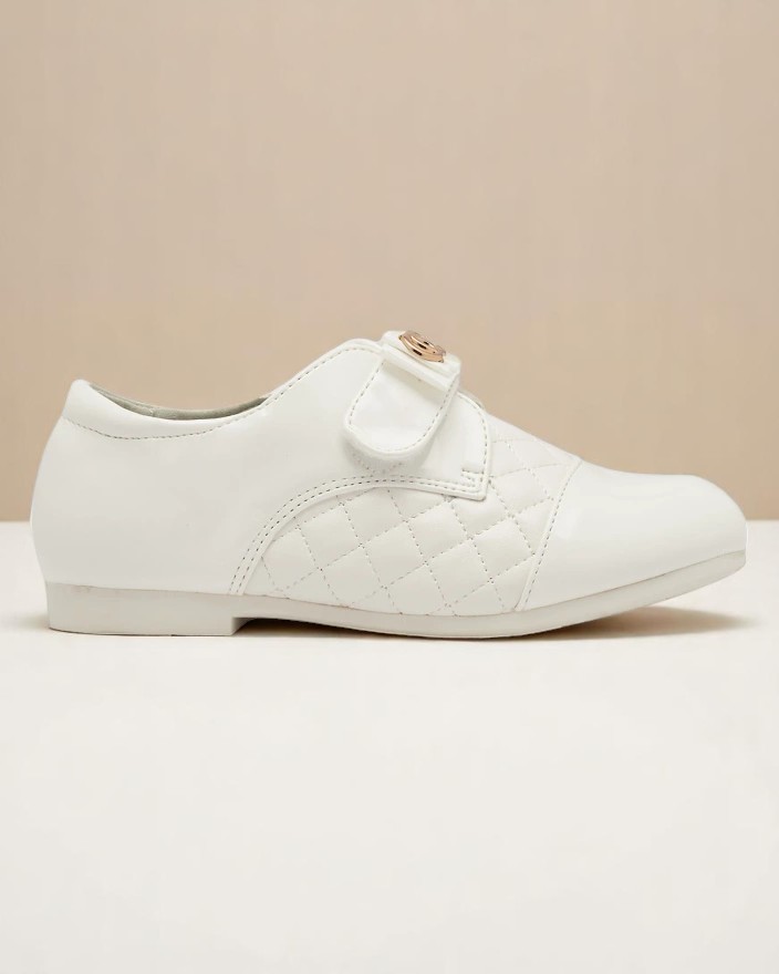 Бели ватирани полуобувки от екокожа за момичета Mawert- Footwear