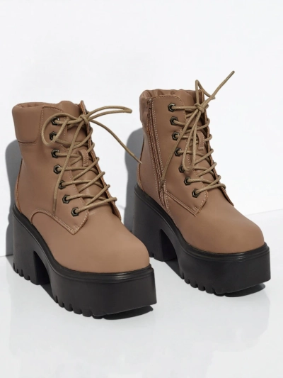 Дамски боти от еко велур на ток и платформа Tavlissa