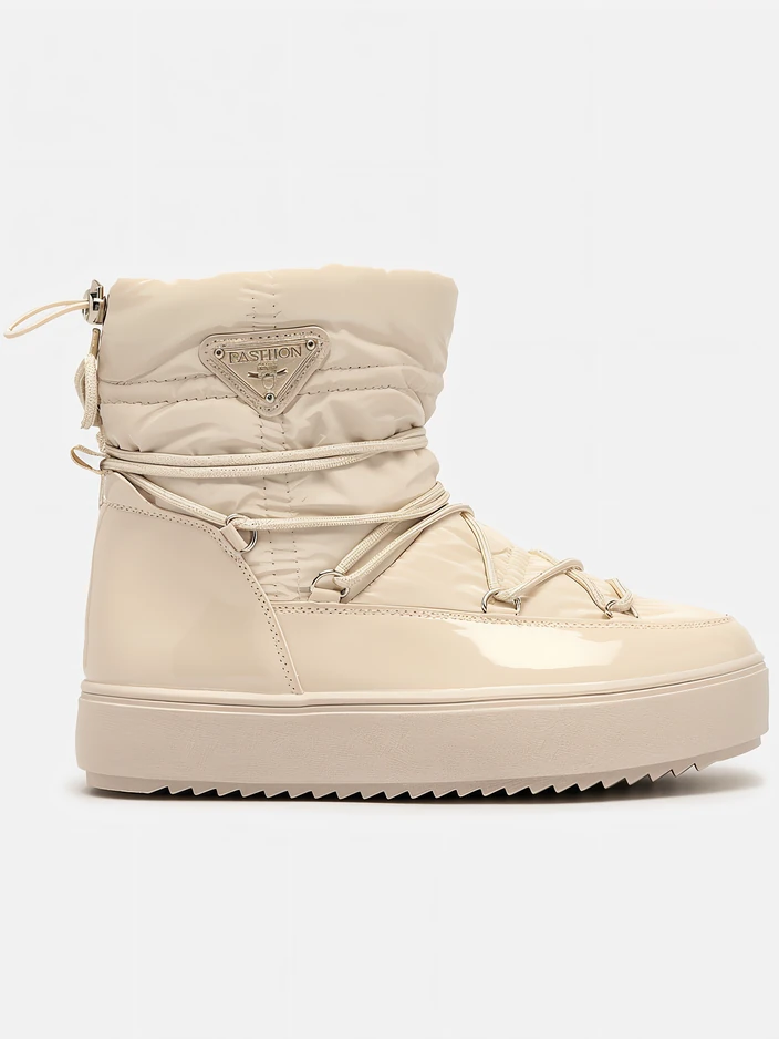 Royalfashion Дамски ботуши a'la snow boots в бежово Vevnose