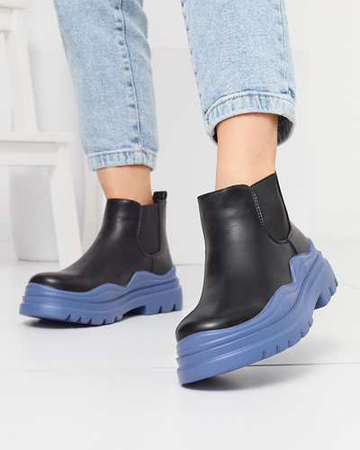 Черни дамски ботуши на лилава подметка Beja - Обувки
