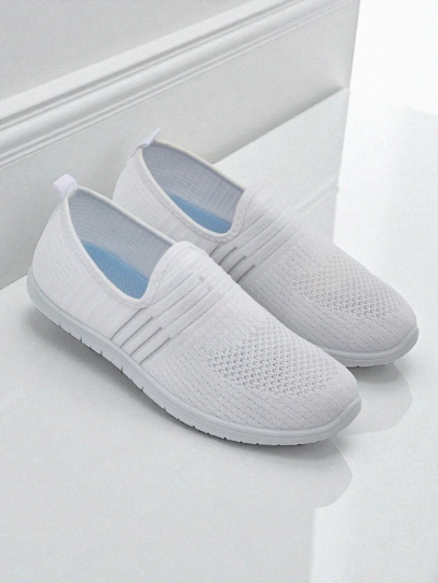 Дамски бели слипони от плат Callisto - леки обувки за пролетта и лятото