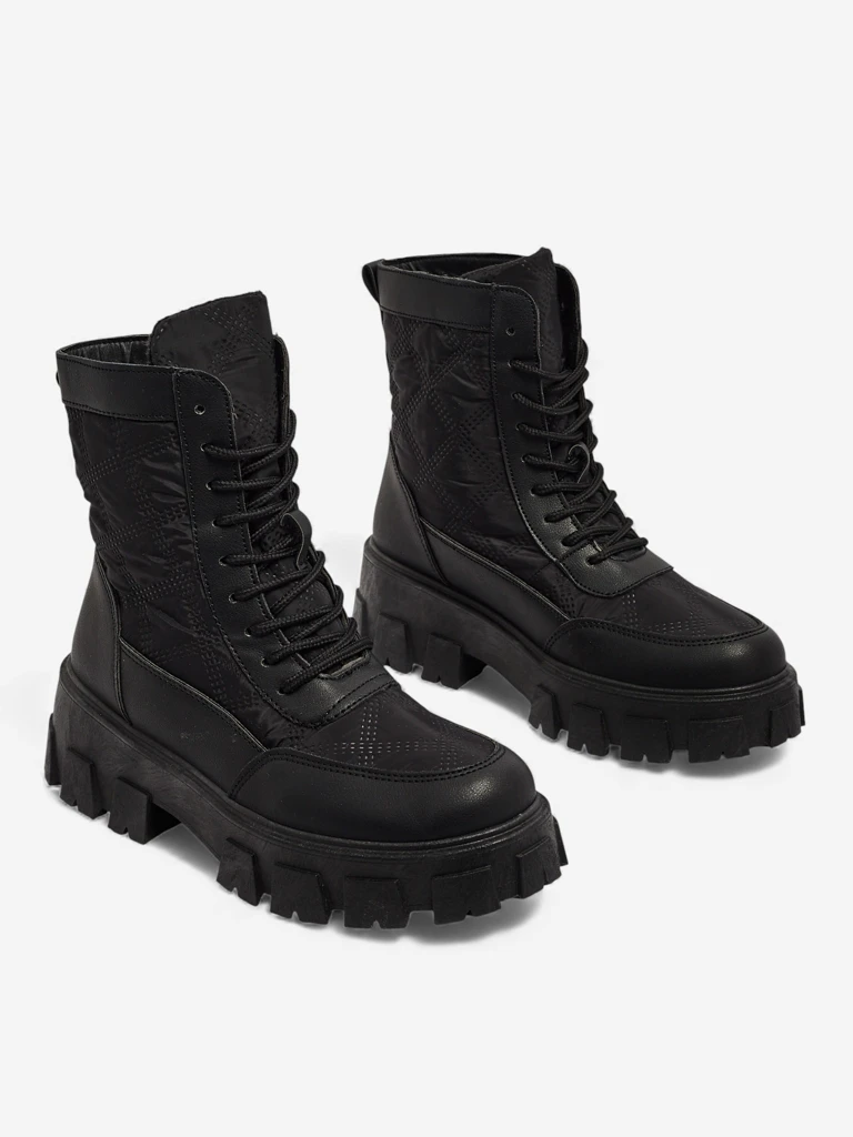 Дамски еко кожени боти с връзки Solvi