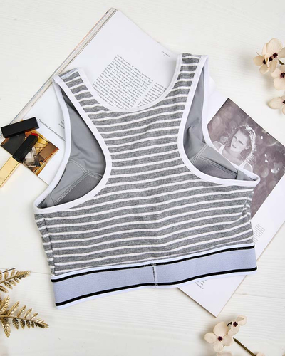 Royalfashion Дамски спортен сутиен на райета