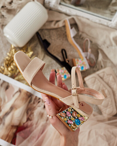 Royalfashion Дамски сандали на ток с кристали Ohvare