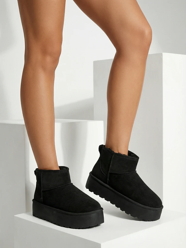 Дамски боти Luna Черни Кожени Елегантни за Есента