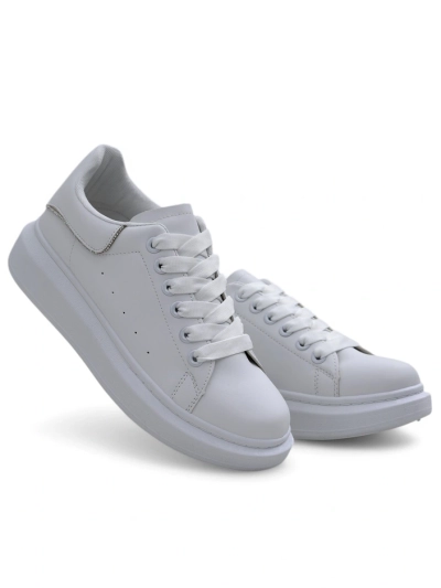 Бели спортни сникърси Athena от еко кожа