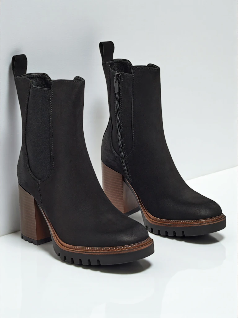 Дамски боти от еко велур на ток Soreya