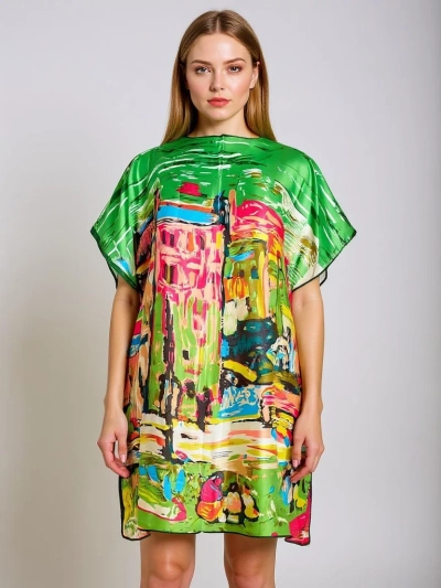 Парео Athenia Verde by Royalfashion – цветна полиестерна рокля до коляното