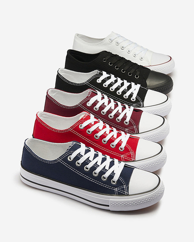 Бели дамски класически маратонки с връзки Ogisa - Обувки