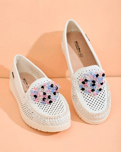 Royalfashion Дамски ажурни мокасини с мъниста Namis