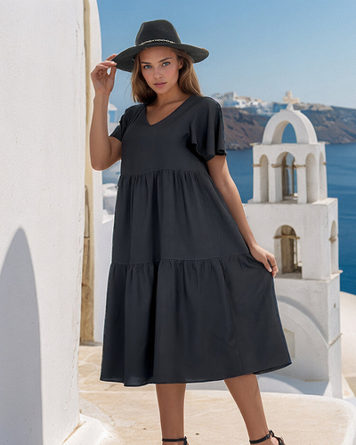 Royalfashion Дамска семпла миди рокля