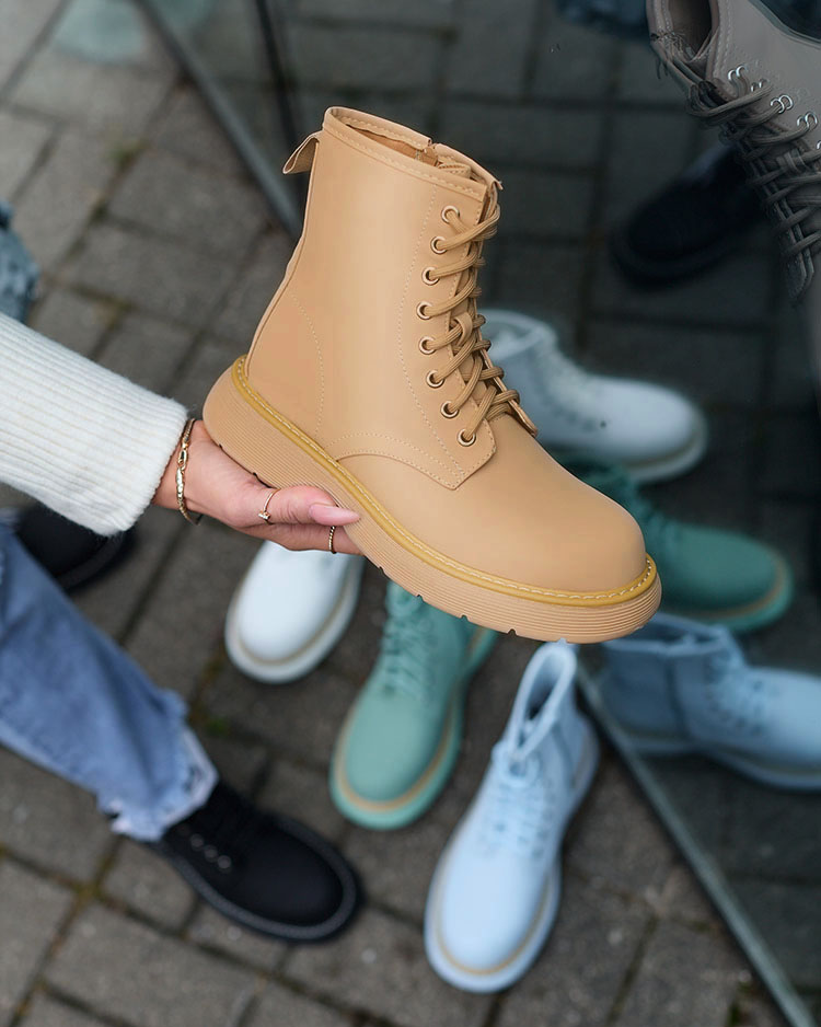 Royalfashion Матови светлокафяви дамски ботуши Kucillo