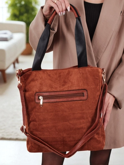 Дамска чанта тип shopper от еко велур Twilight Life