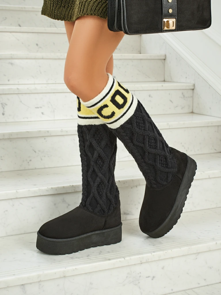 Високи дамски ботуши а ла снегоходки с горна част Anane