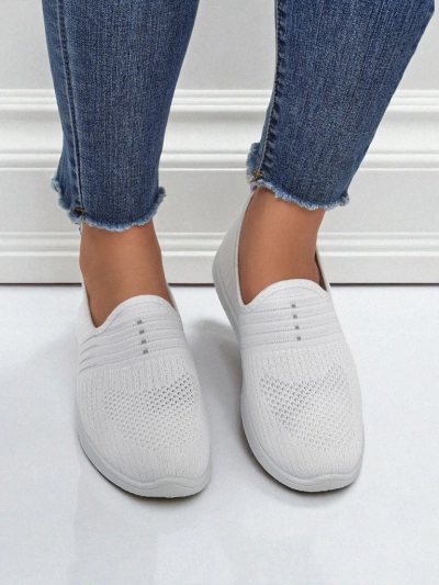 Дамски бели слипони от плат Callisto - леки обувки за пролетта и лятото