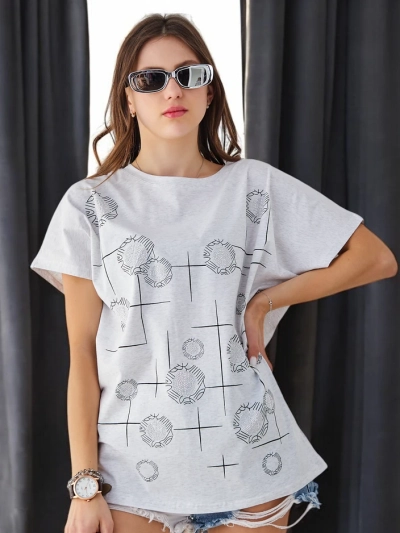 Royalfashion Памучна дамска тениска с принт